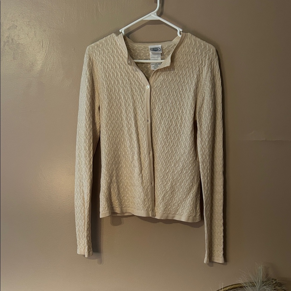 Vintage Laura Ashley Cream Button-Up Cardigan
